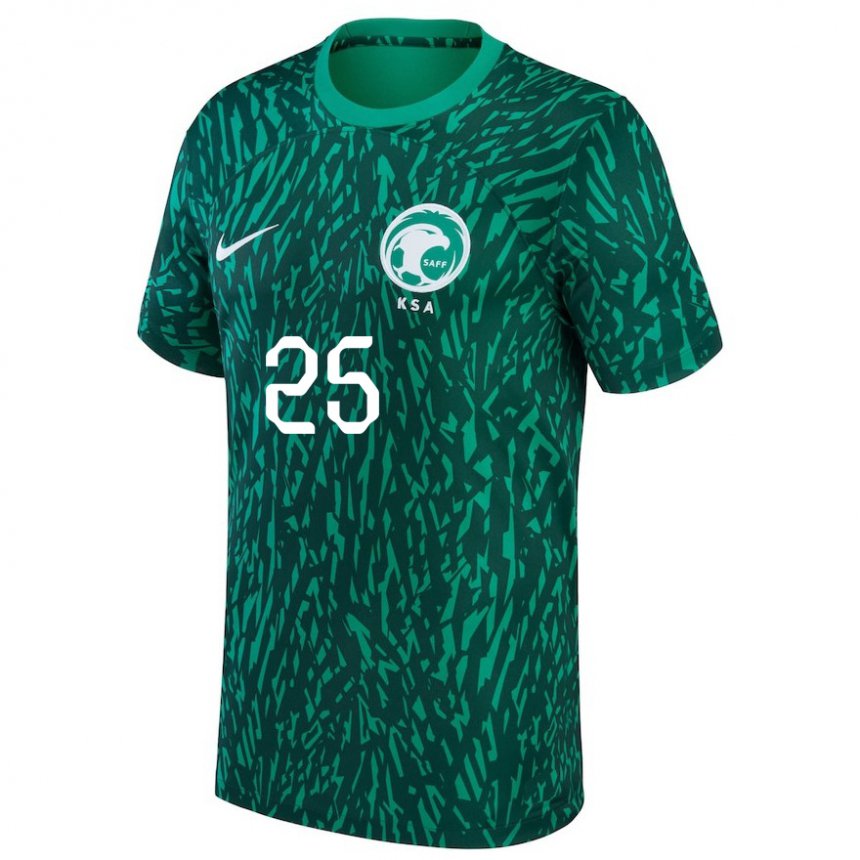 Herren Saudi-arabische Awad Al Nashri #25 Dunkelgrün Auswärtstrikot Trikot 22-24 T-shirt