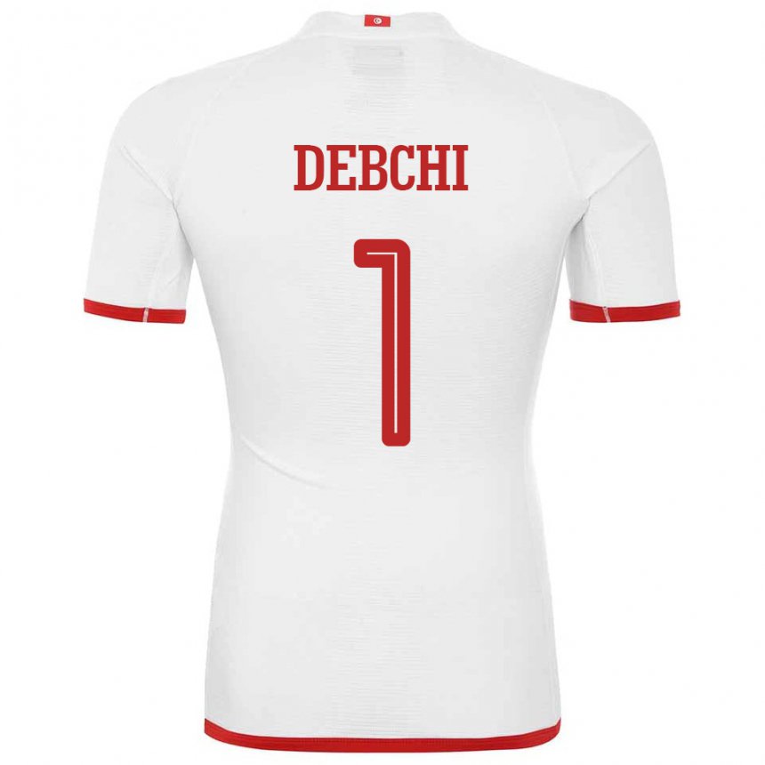 Herren Tunesische Mohamed Sedki Debchi #1 Weiß Auswärtstrikot Trikot 22-24 T-shirt