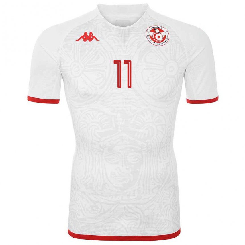 Herren Tunesische Taha Yassine Khenissi #11 Weiß Auswärtstrikot Trikot 22-24 T-shirt