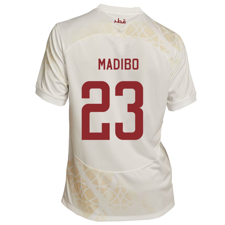 Herren Katarische Assim Madibo #23 Goldbeige Auswärtstrikot Trikot 22-24 T-shirt