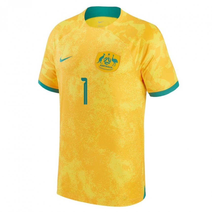 Damen Australische Mathew Ryan #1 Gold Heimtrikot Trikot 22-24 T-shirt