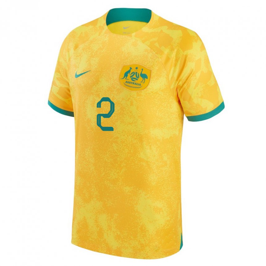 Damen Australische Milos Degenek #2 Gold Heimtrikot Trikot 22-24 T-shirt