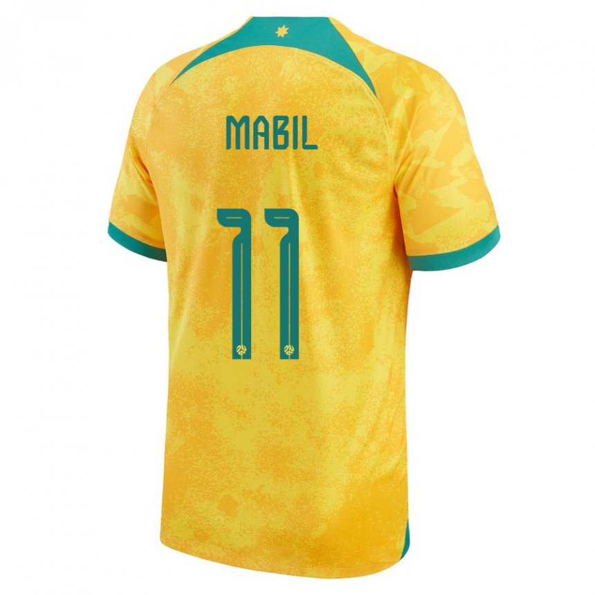 Damen Australische Awer Mabil #11 Gold Heimtrikot Trikot 22-24 T-shirt