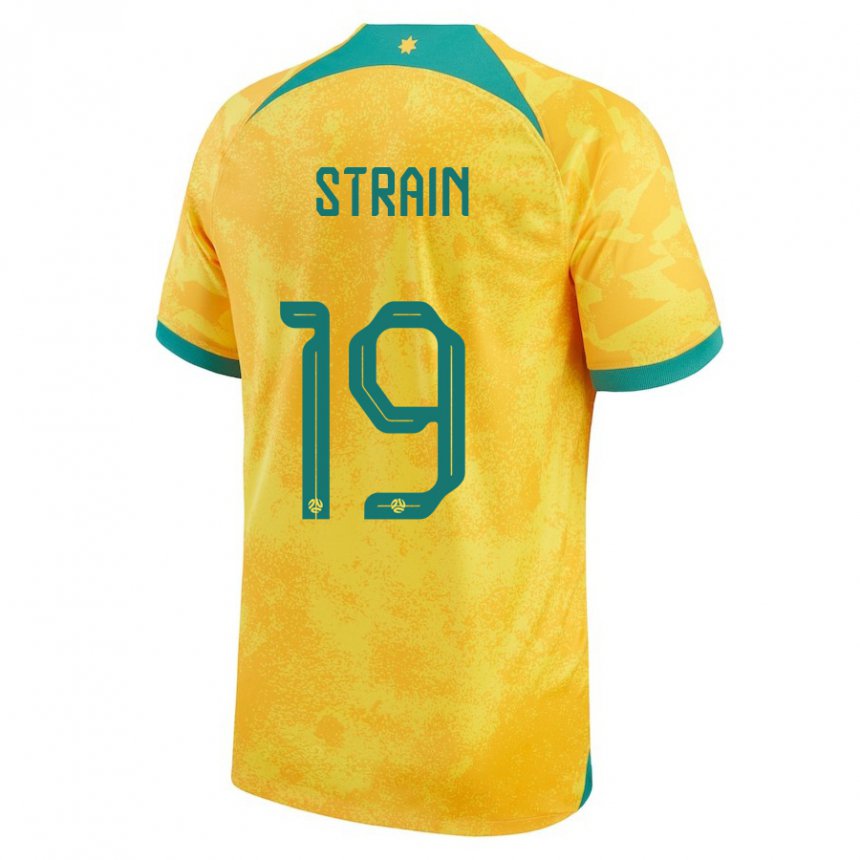 Damen Australische Ryan Strain #19 Gold Heimtrikot Trikot 22-24 T-shirt