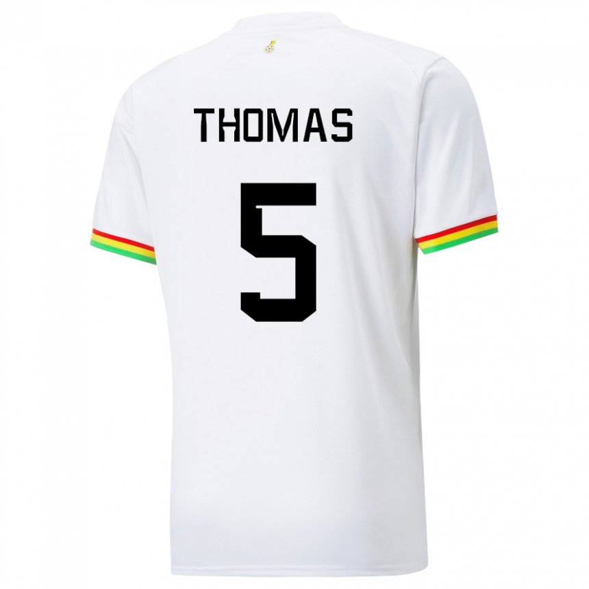 Damen Ghanaische Thomas Partey #5 Weiß Heimtrikot Trikot 22-24 T-shirt
