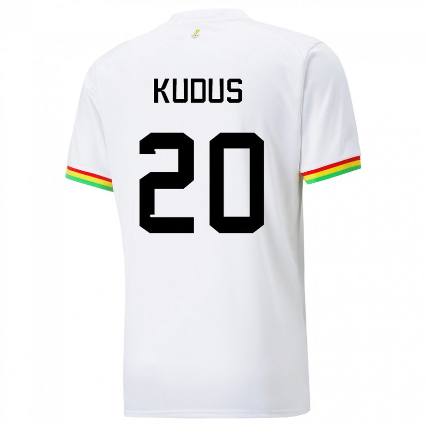 Damen Ghanaische Mohammed Kudus #20 Weiß Heimtrikot Trikot 22-24 T-shirt