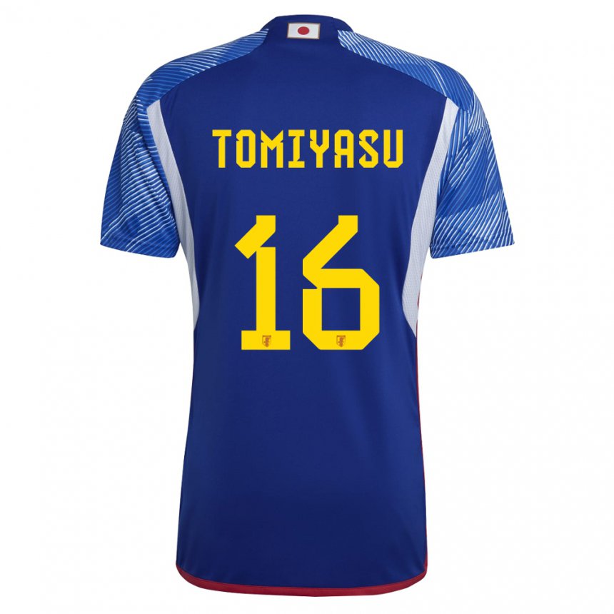 Damen Japanische Takehiro Tomiyasu #16 Königsblau Heimtrikot Trikot 22-24 T-shirt