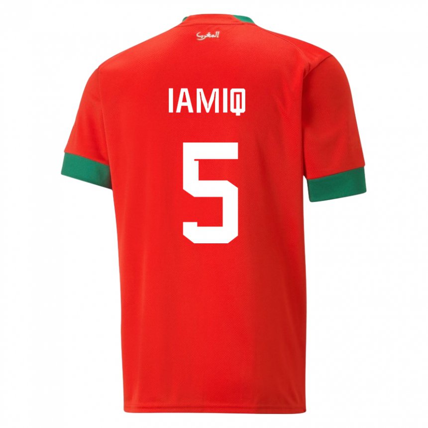 Damen Marokkanische Jawad Iamiq #5 Rot Heimtrikot Trikot 22-24 T-shirt