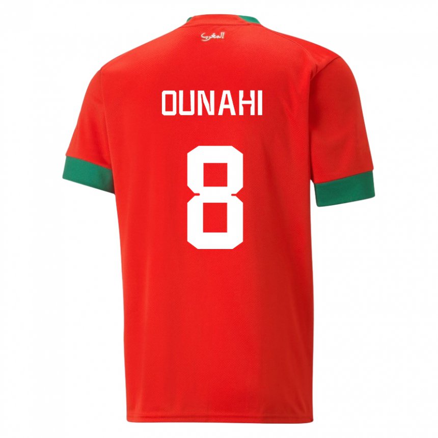 Damen Marokkanische Azzeddine Ounahi #8 Rot Heimtrikot Trikot 22-24 T-shirt