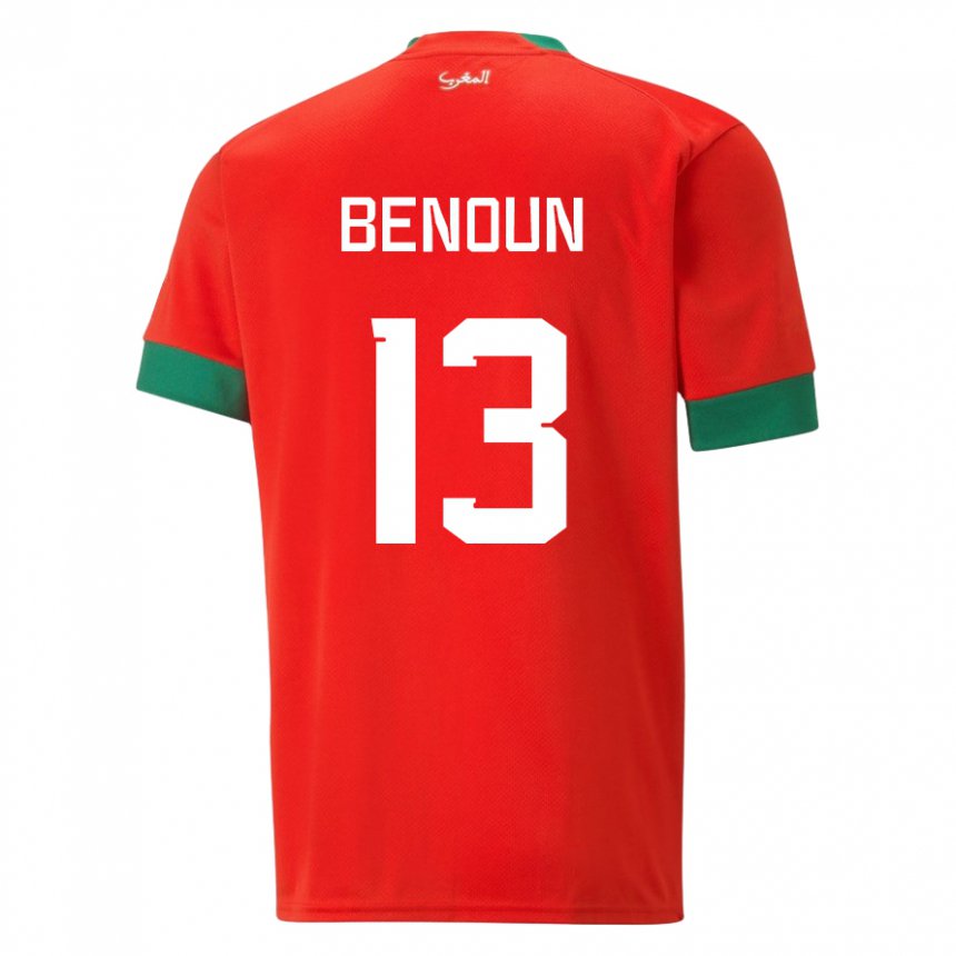 Damen Marokkanische Badr Benoun #13 Rot Heimtrikot Trikot 22-24 T-shirt