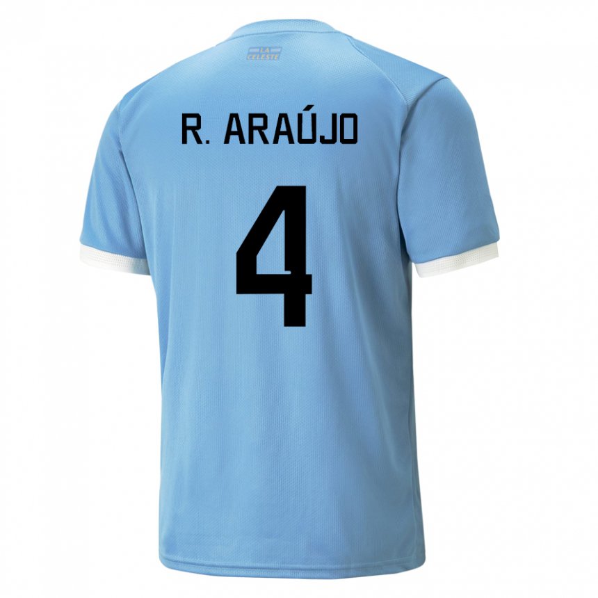 Damen Uruguayische Ronald Araujo #4 Blau Heimtrikot Trikot 22-24 T-shirt