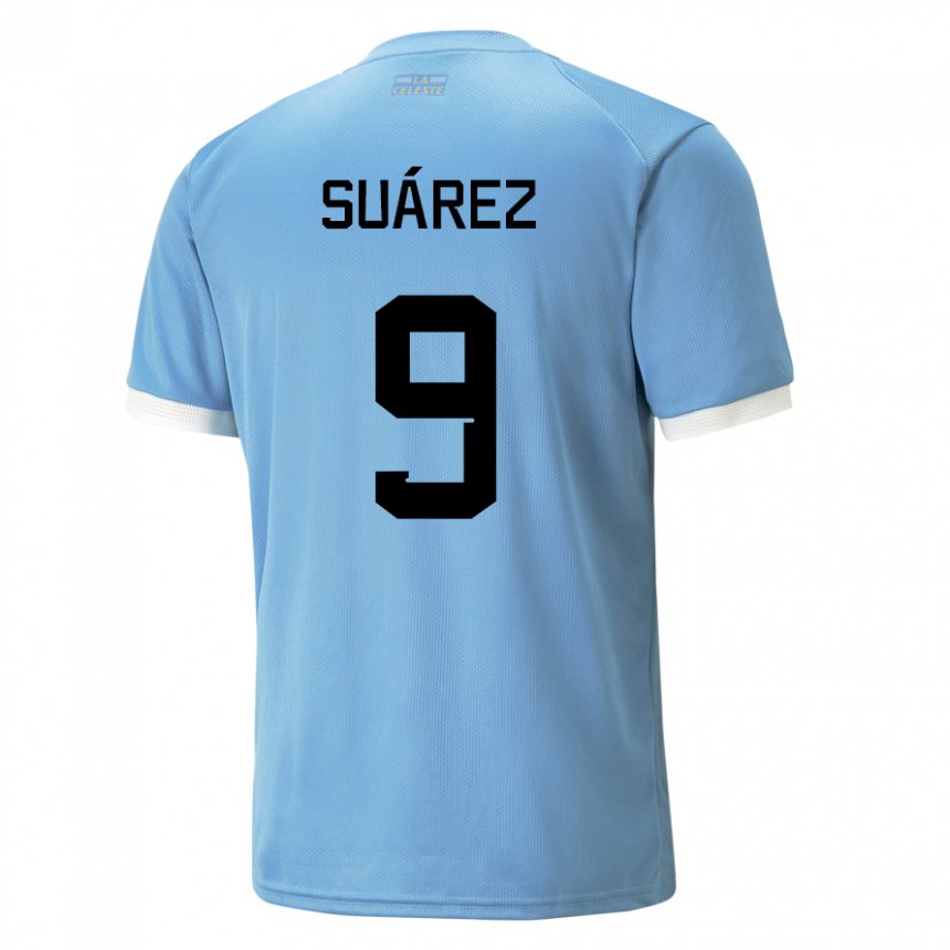 Damen Uruguayische Luis Suarez #9 Blau Heimtrikot Trikot 22-24 T-shirt
