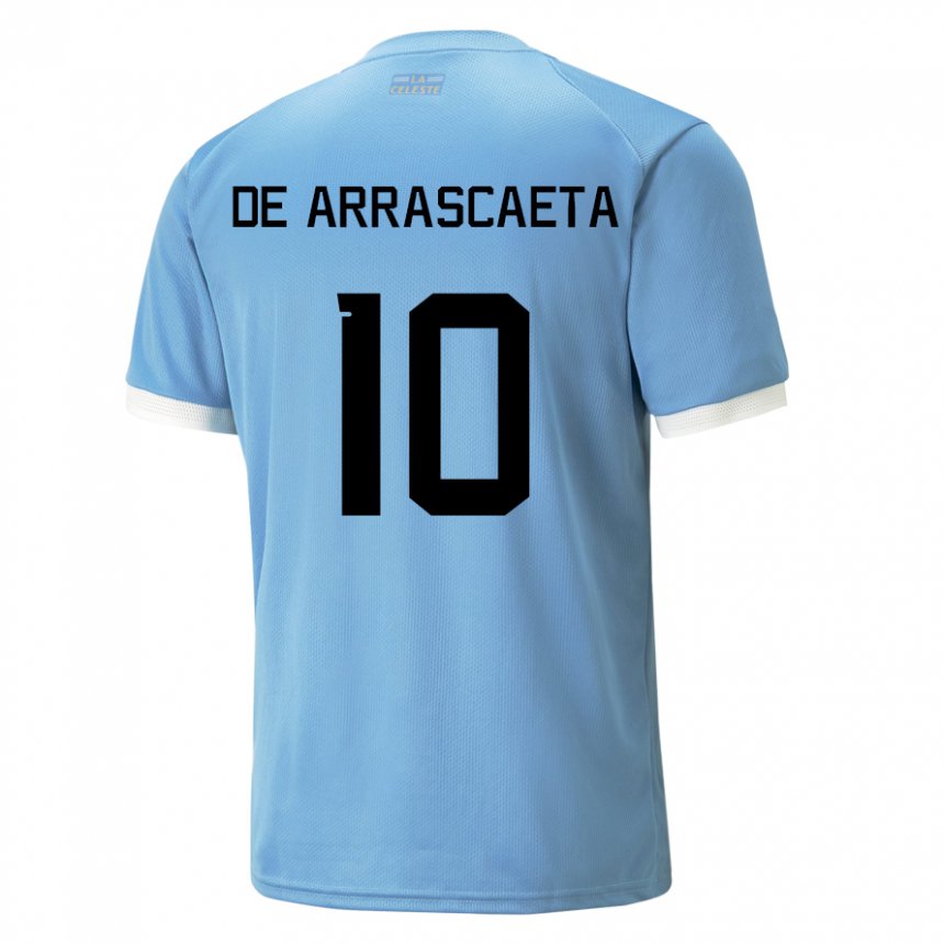 Damen Uruguayische Giorgian De Arrascaeta #10 Blau Heimtrikot Trikot 22-24 T-shirt