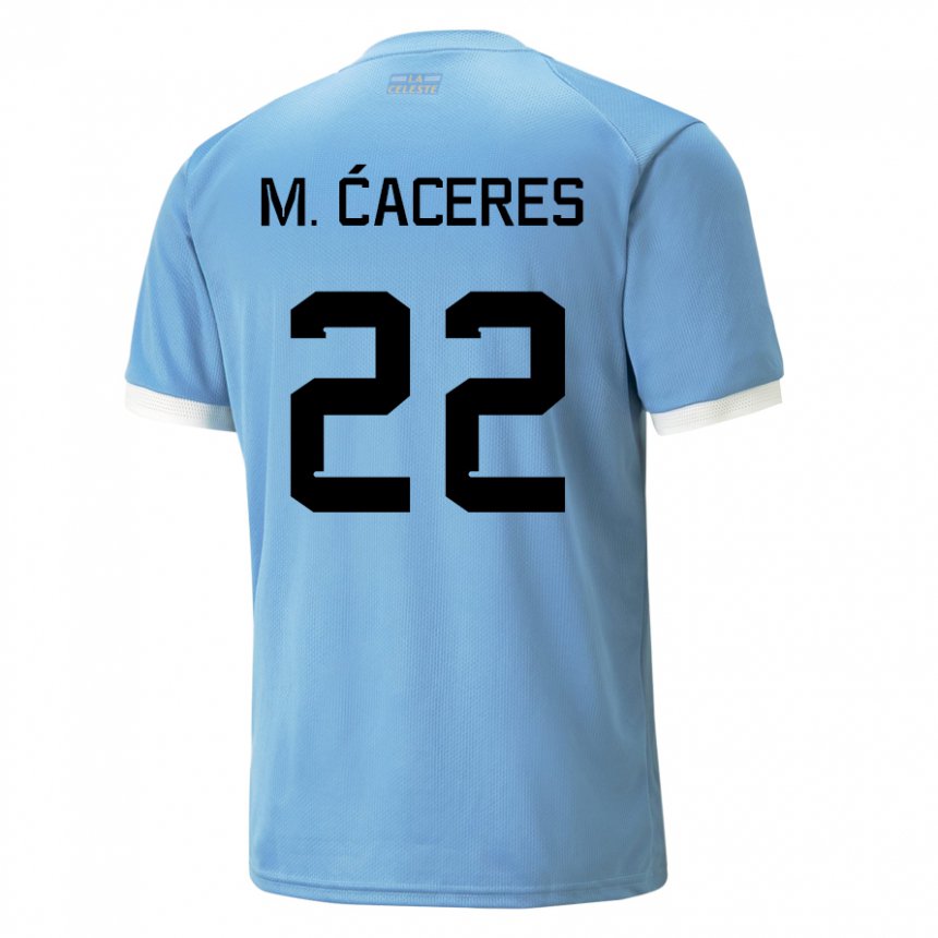 Damen Uruguayische Martin Caceres #22 Blau Heimtrikot Trikot 22-24 T-shirt