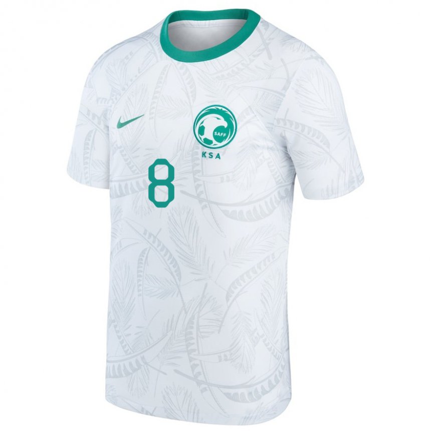 Damen Saudi-arabische Ahmed Bamasud #8 Weiß Heimtrikot Trikot 22-24 T-shirt