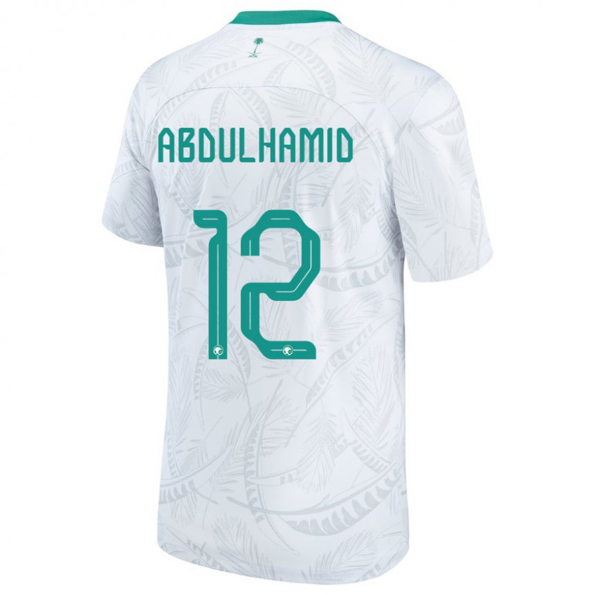 Damen Saudi-arabische Saud Abdulhamid #12 Weiß Heimtrikot Trikot 22-24 T-shirt