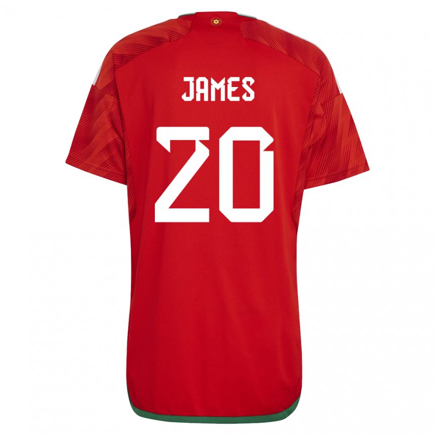 Damen Walisische Daniel James #20 Rot Heimtrikot Trikot 22-24 T-shirt