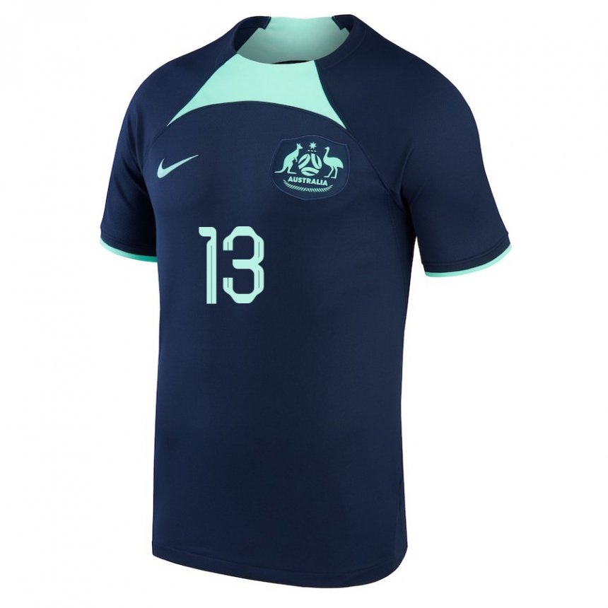 Damen Australische Aaron Mooy #13 Dunkelblau Auswärtstrikot Trikot 22-24 T-shirt