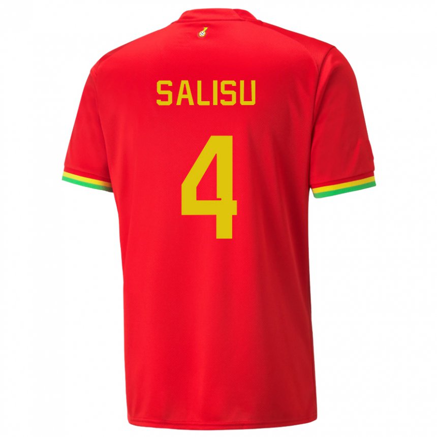 Damen Ghanaische Mohammed Salisu #4 Rot Auswärtstrikot Trikot 22-24 T-shirt