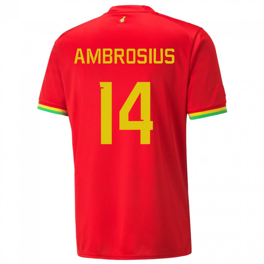 Damen Ghanaische Stephan Ambrosius #14 Rot Auswärtstrikot Trikot 22-24 T-shirt