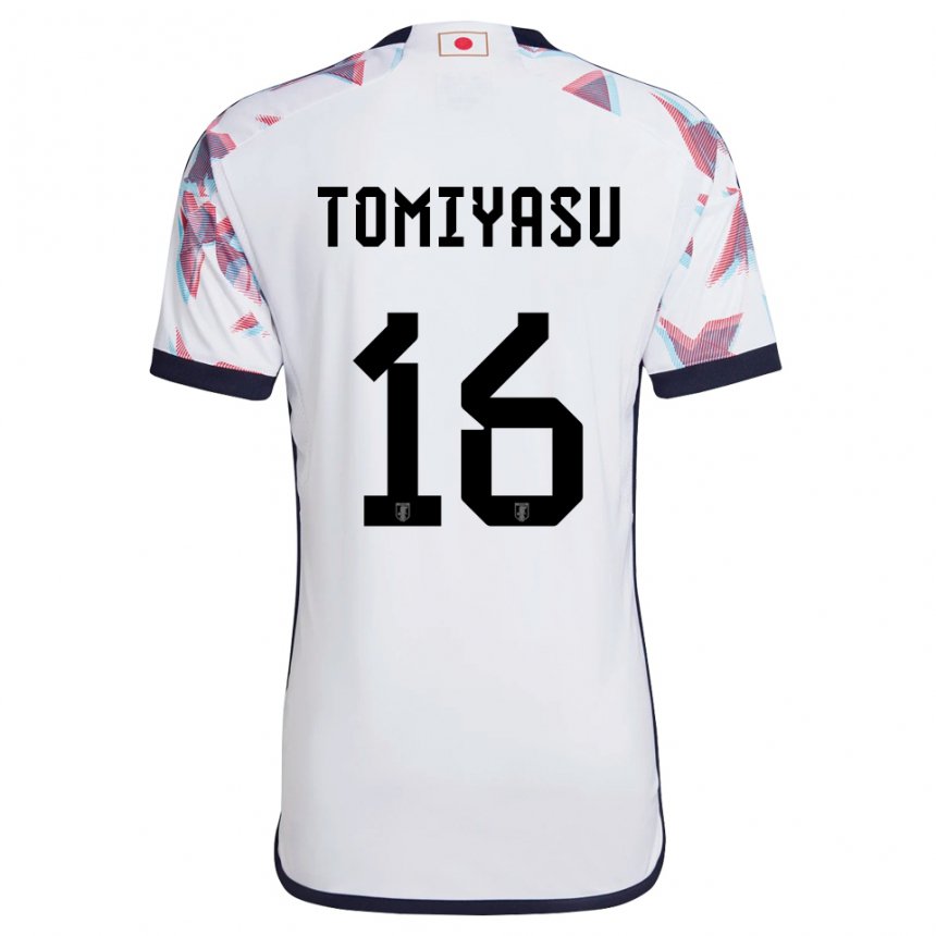 Damen Japanische Takehiro Tomiyasu #16 Weiß Auswärtstrikot Trikot 22-24 T-shirt