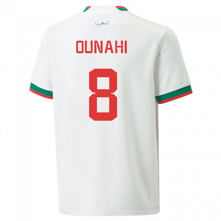 Damen Marokkanische Azzeddine Ounahi #8 Weiß Auswärtstrikot Trikot 22-24 T-shirt