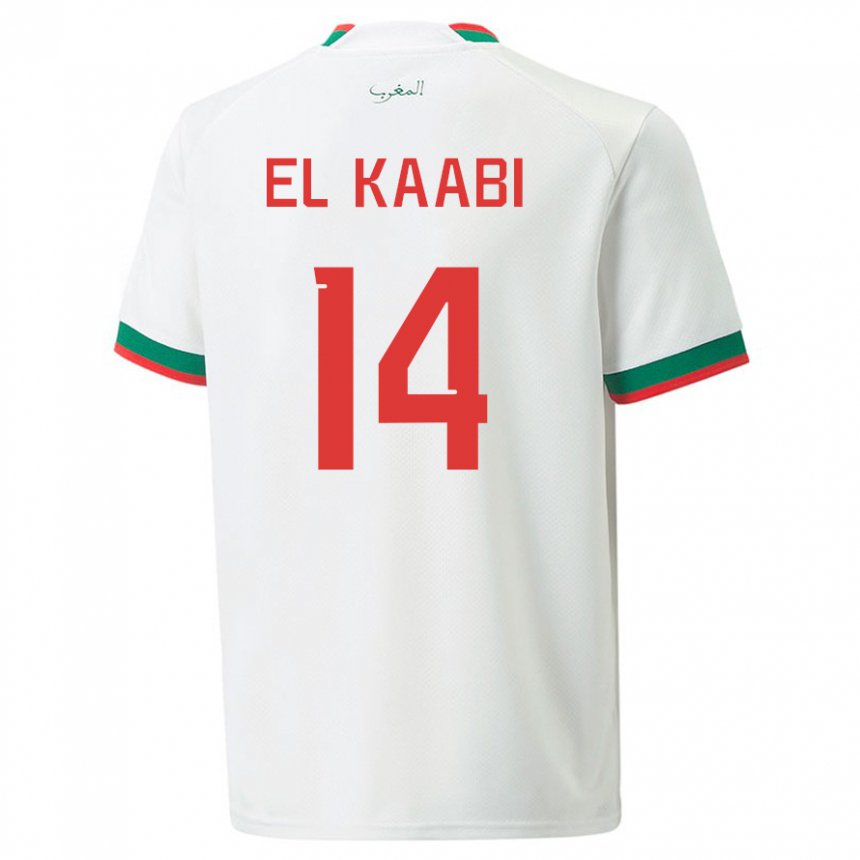 Damen Marokkanische Ayoub El Kaabi #14 Weiß Auswärtstrikot Trikot 22-24 T-shirt