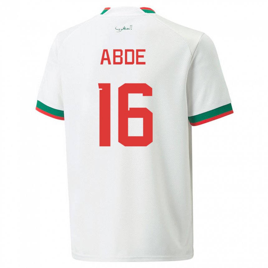 Damen Marokkanische Ez Abde #16 Weiß Auswärtstrikot Trikot 22-24 T-shirt
