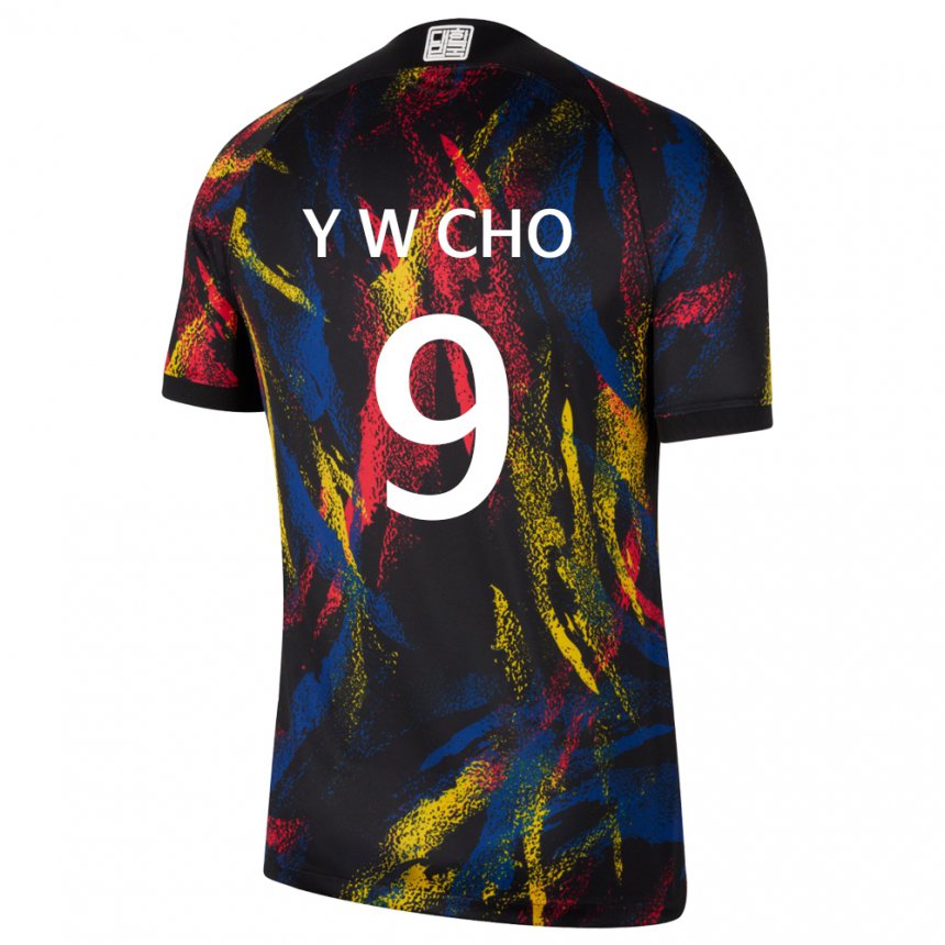 Damen Südkoreanische Young-wook Cho #9 Mehrfarbig Auswärtstrikot Trikot 22-24 T-shirt