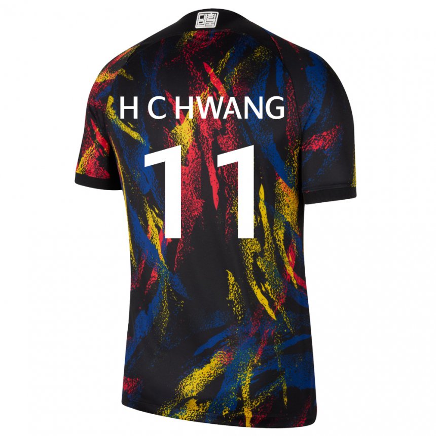 Damen Südkoreanische Hee-chan Hwang #11 Mehrfarbig Auswärtstrikot Trikot 22-24 T-shirt