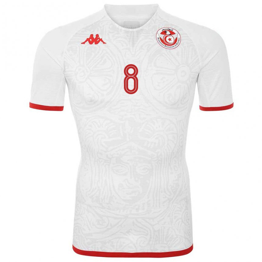 Damen Tunesische Saif Eddine Khaoui #8 Weiß Auswärtstrikot Trikot 22-24 T-shirt