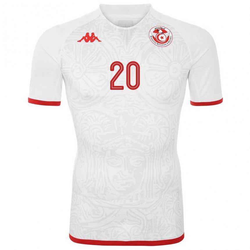 Damen Tunesische Mohamed Drager #20 Weiß Auswärtstrikot Trikot 22-24 T-shirt