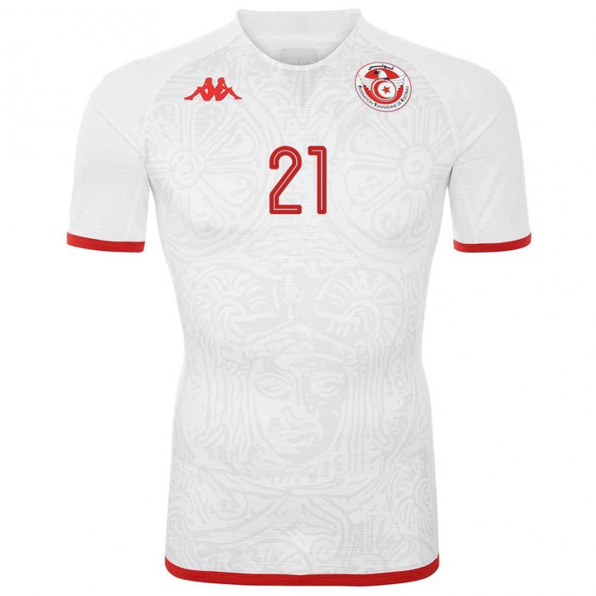 Damen Tunesische Hamza Mathlouthi #21 Weiß Auswärtstrikot Trikot 22-24 T-shirt