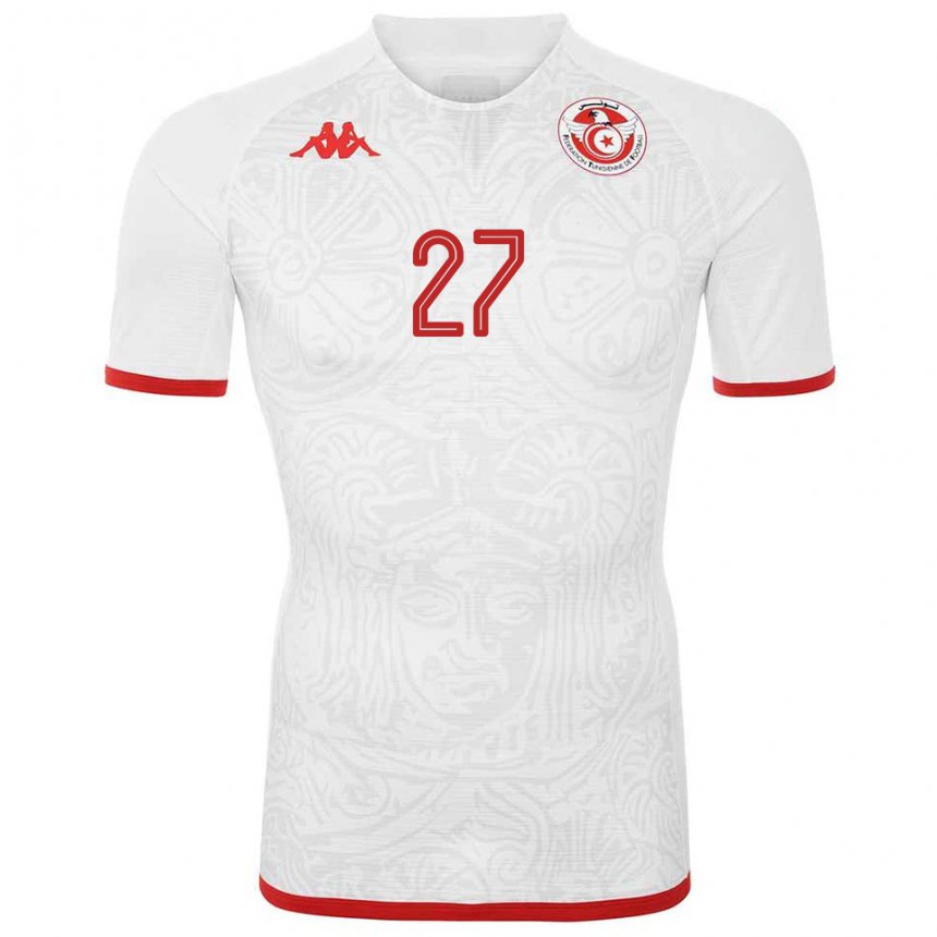 Damen Tunesische Issam Jebali #27 Weiß Auswärtstrikot Trikot 22-24 T-shirt