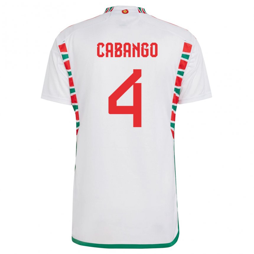 Damen Walisische Ben Cabango #4 Weiß Auswärtstrikot Trikot 22-24 T-shirt