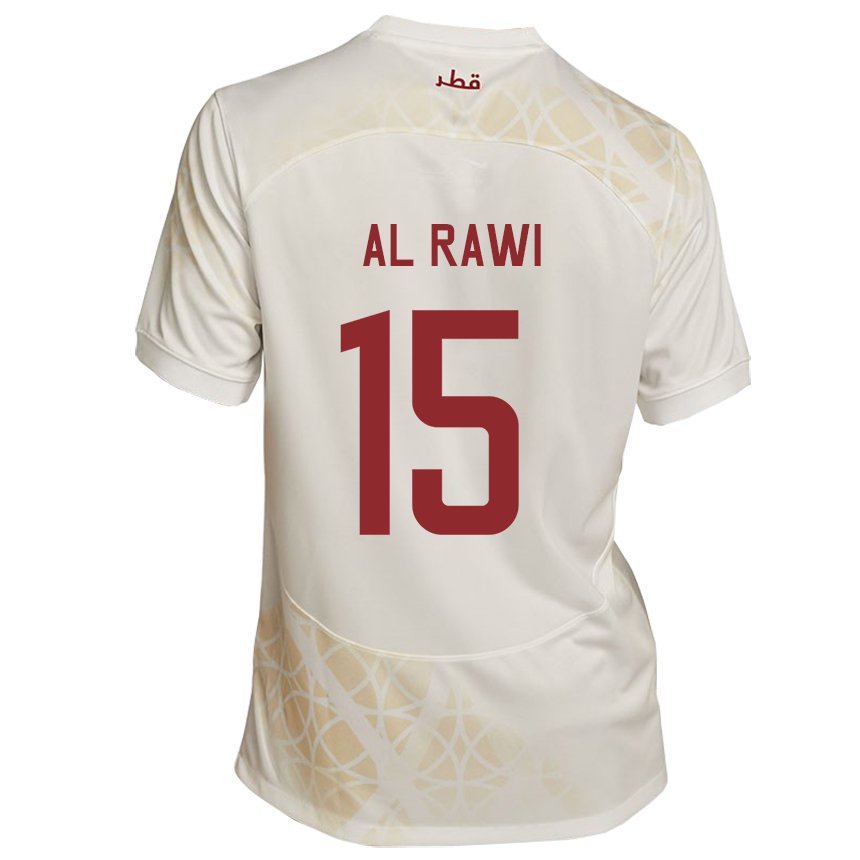 Damen Katarische Bassam Al Rawi #15 Goldbeige Auswärtstrikot Trikot 22-24 T-shirt