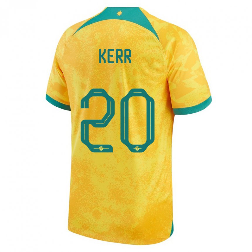 Kinder Australische Sam Kerr #20 Gold Heimtrikot Trikot 22-24 T-shirt