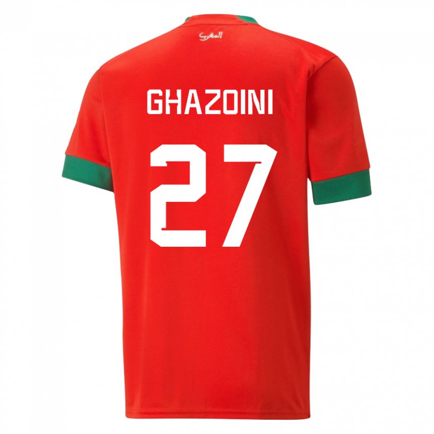 Kinder Marokkanische Amine Ghazoini #27 Rot Heimtrikot Trikot 22-24 T-shirt