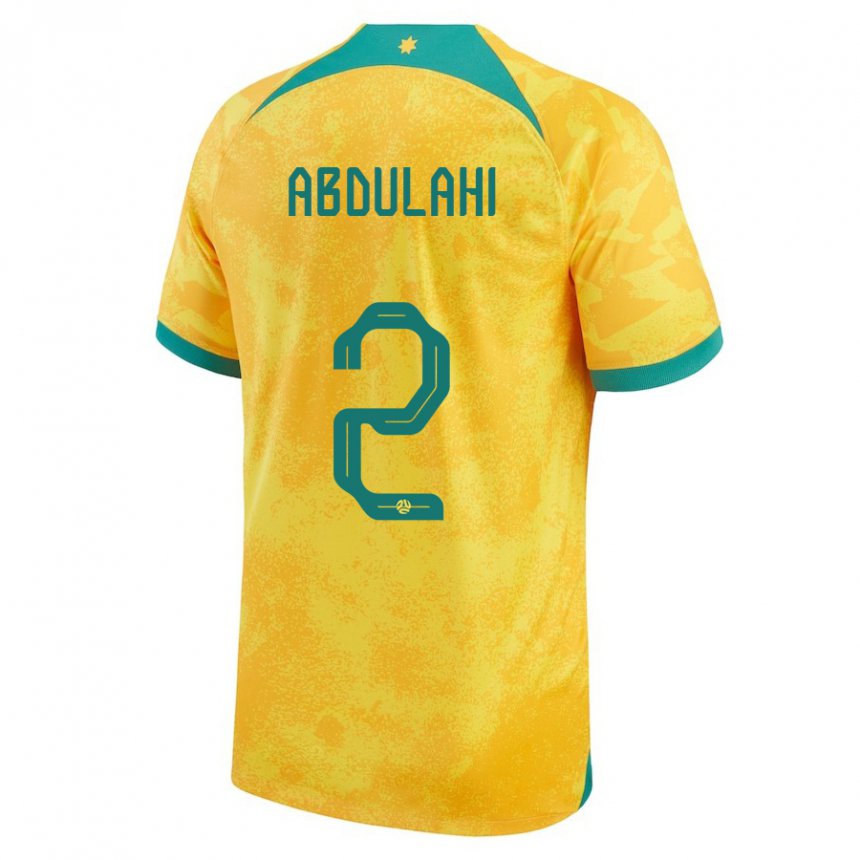 Kinder Australische Idrus Abdulahi #2 Gold Heimtrikot Trikot 22-24 T-shirt
