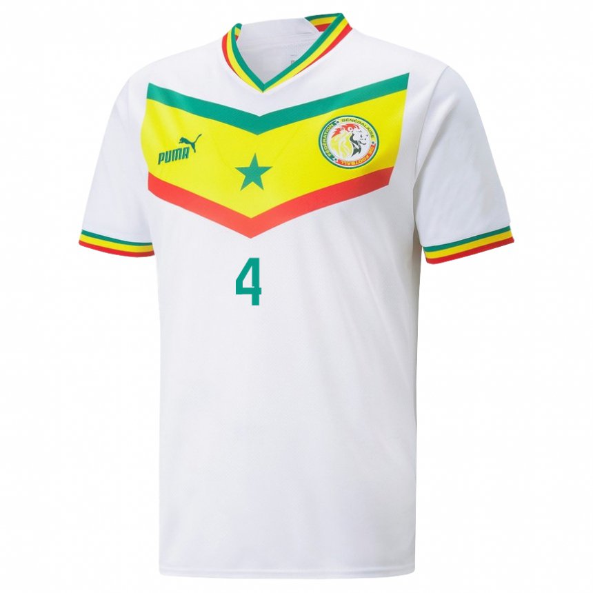 Kinder Senegalesische Mame Diarra Diouf #4 Weiß Heimtrikot Trikot 22-24 T-shirt