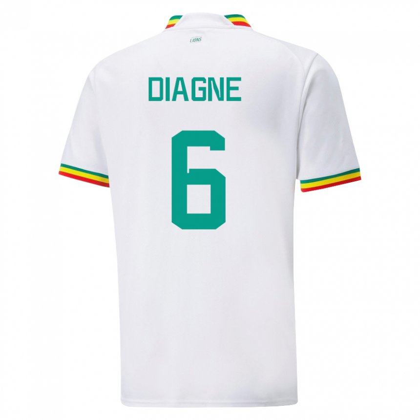 Kinder Senegalesische Edmee Diagne #6 Weiß Heimtrikot Trikot 22-24 T-shirt