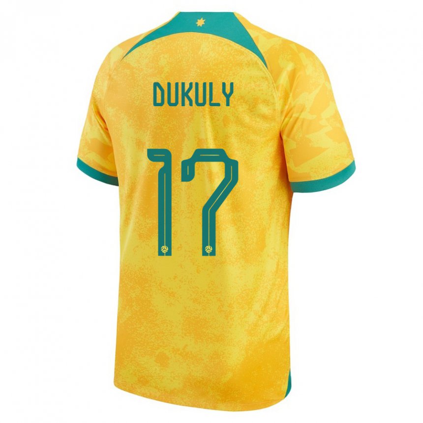 Kinder Australische Yaya Dukuly #17 Gold Heimtrikot Trikot 22-24 T-shirt