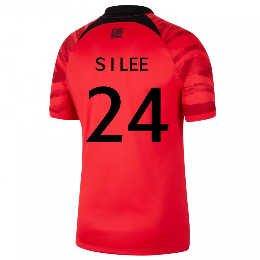 Kinder Südkoreanische Lee Soo In #24 Rot Schwarz Heimtrikot Trikot 22-24 T-shirt