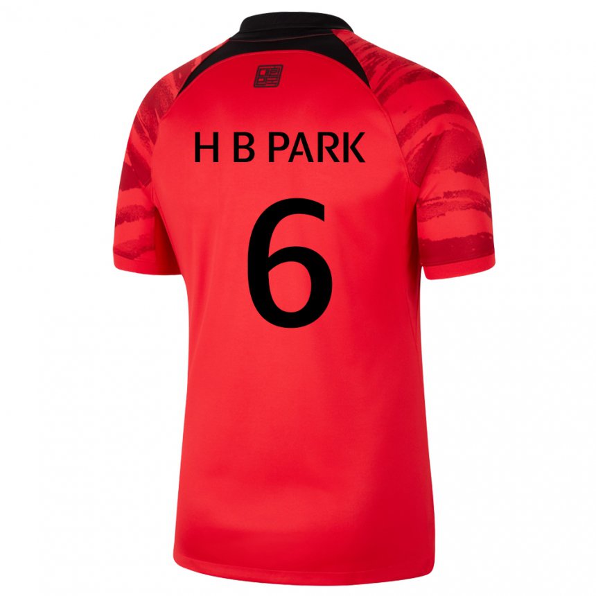 Kinder Südkoreanische Park Hyeon Bin #6 Rot Schwarz Heimtrikot Trikot 22-24 T-shirt