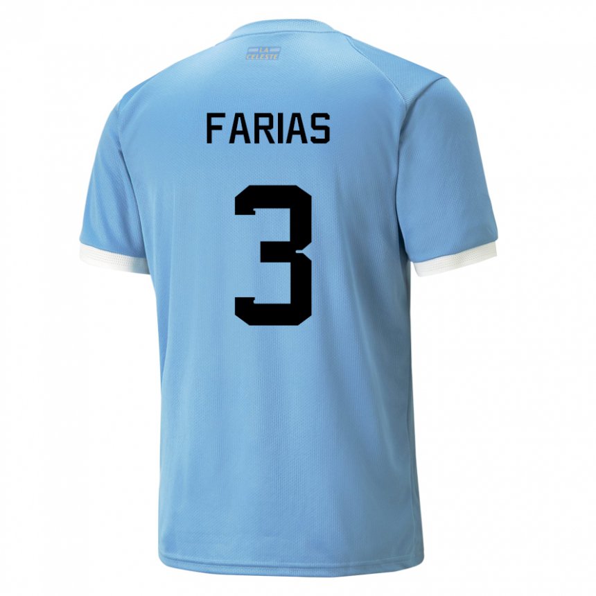 Kinder Uruguayische Daiana Farias #3 Blau Heimtrikot Trikot 22-24 T-shirt