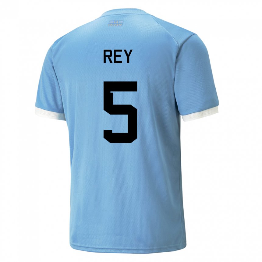 Kinder Uruguayische Rodrigo Rey #5 Blau Heimtrikot Trikot 22-24 T-shirt