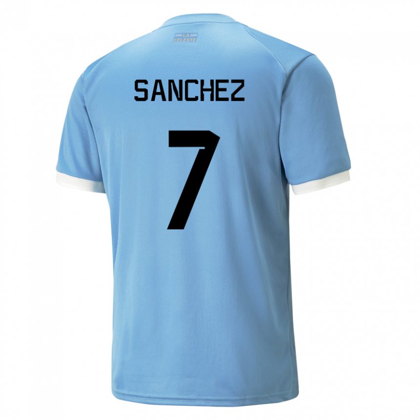 Kinder Uruguayische Renzo Sanchez #7 Blau Heimtrikot Trikot 22-24 T-shirt