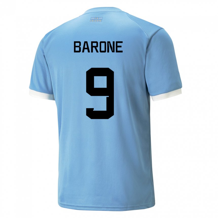 Kinder Uruguayische Faustino Barone #9 Blau Heimtrikot Trikot 22-24 T-shirt