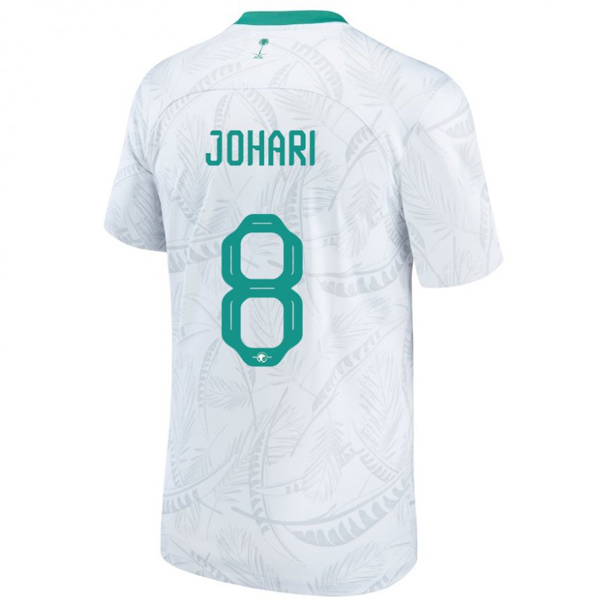 Kinder Saudi-arabische Layan Johari #8 Weiß Heimtrikot Trikot 22-24 T-shirt