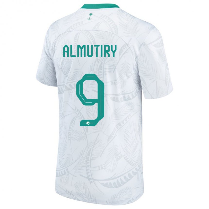 Kinder Saudi-arabische Saad Almutiry #9 Weiß Heimtrikot Trikot 22-24 T-shirt